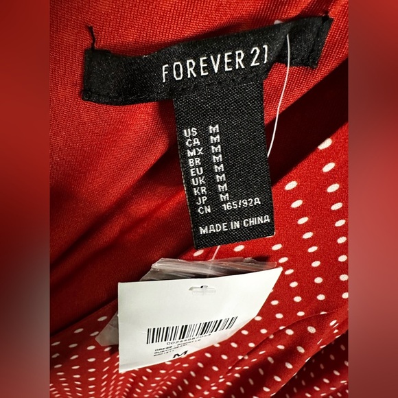 NWT Forever 21 Red Polka Dot Dress - Size M - Picture 9 of 9